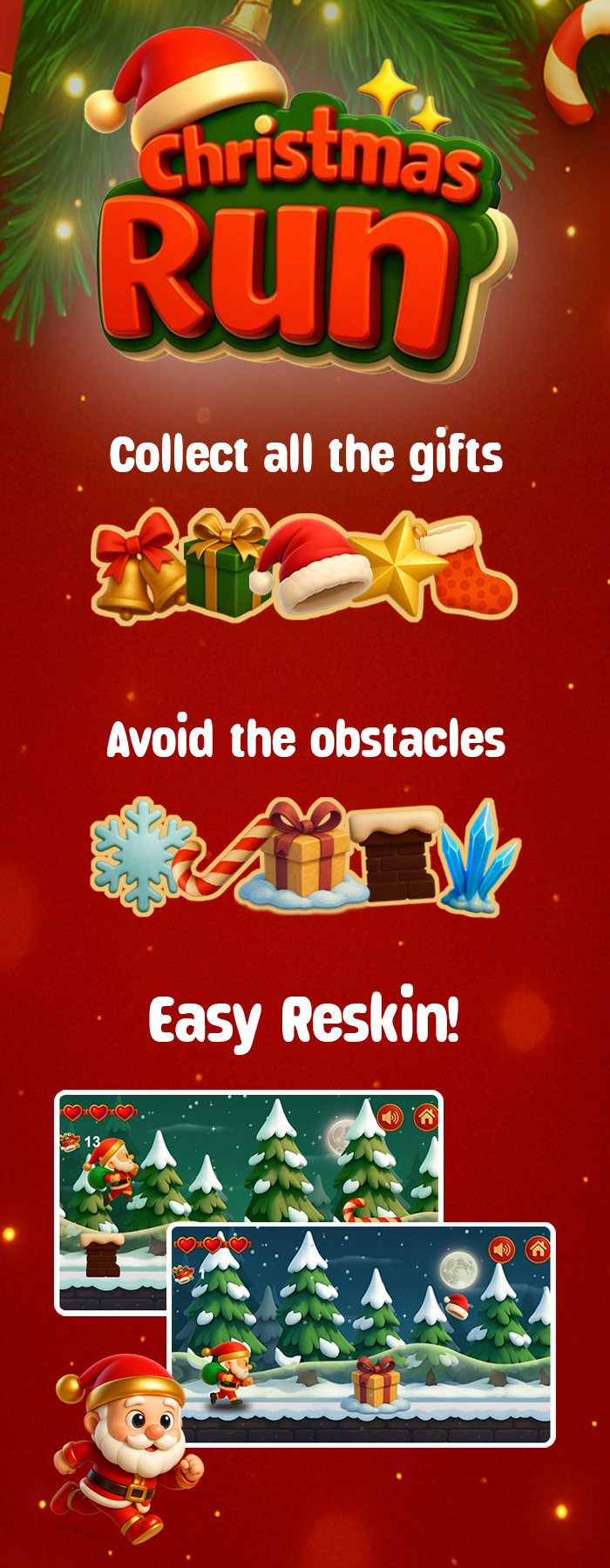 Christmas Run - Endless Runner - HTML5 Game (Construct3) - 1
